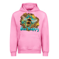 Fuchsia Pink bee happy Urban Hoodie - Artiststas