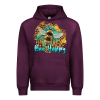 Mauve Wine bee happy Urban Hoodie - Artiststas