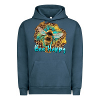 Pigment Midnight Navy bee happy Urban Hoodie - Artiststas