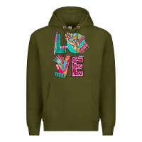 Army Green love with nail elements bbs Premium Hoodie - BundleAndBundleShop