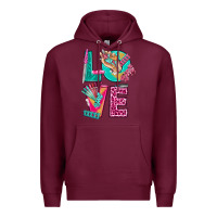 Burgundy love with nail elements bbs Premium Hoodie - BundleAndBundleShop