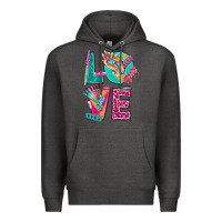 Charcoal Heather love with nail elements bbs Premium Hoodie - BundleAndBundleShop