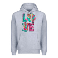 Heather Grey love with nail elements bbs Premium Hoodie - BundleAndBundleShop