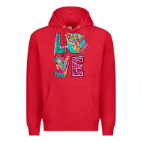 Red love with nail elements bbs Premium Hoodie - BundleAndBundleShop