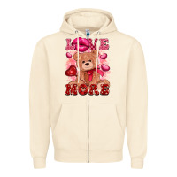 Sandshell love more with toy bear Zipper Hoodie - FaDigitalArtStudio