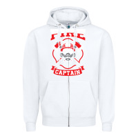 White fire captain firefighter fireman job Zipper Hoodie - tuanDangUi
