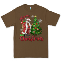 Cacao Merry Christmas Black Santa Premium Tee - MaliasSmallBusiness