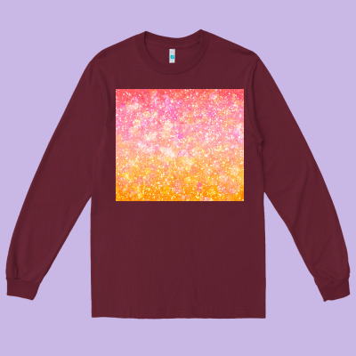 Orange Pink Ombre Glitter Long Sleeve Tee Designed By Tumblerdesignbyshophia