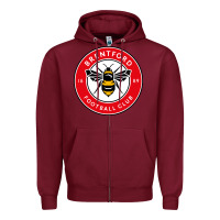 Burgundy brentford Zipper Hoodie - tuanDangUi