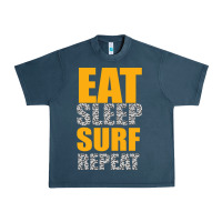 Midnight Navy eat sleep surf repeat Urban Heavy Tee - Bettercallsaul