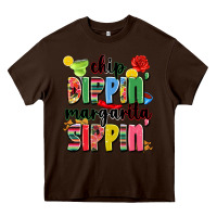 Chocolate Brown chip dippin' margarita sippin' Heavy Core Tee - JahusDesignShop