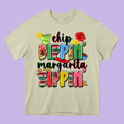 Chip Dippin' Margarita Sippin' Heavy Core Tee Designed By Jahusdesignshop