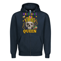 Navy skull mardi gras queen Zipper Hoodie - FaDigitalArtStudio