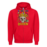Red skull mardi gras queen Zipper Hoodie - FaDigitalArtStudio
