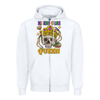 White skull mardi gras queen Zipper Hoodie - FaDigitalArtStudio