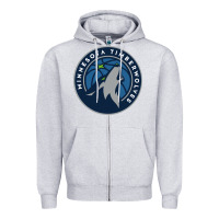 Heather Grey the timberwolves Zipper Hoodie - tuanDangUi