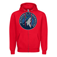 Red the timberwolves Zipper Hoodie - tuanDangUi