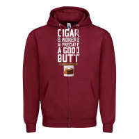 Burgundy funny cigar smoker humidor gift set cigar lover sm Zipper Hoodie - tuanDangUi