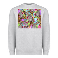 Heather Grey Easter bunnys eggs Heavyweight Sweatshirt - OliviaCreatesArt