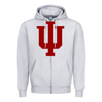 Heather Grey indiana hoosiers Zipper Hoodie - tuanDangUi