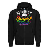 Black 1 worlds gayest dad funny fathers day lgbt pride r Zipper Hoodie - tuanDangUi