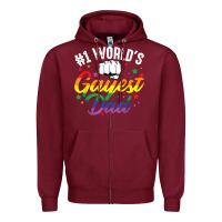 Burgundy 1 worlds gayest dad funny fathers day lgbt pride r Zipper Hoodie - tuanDangUi