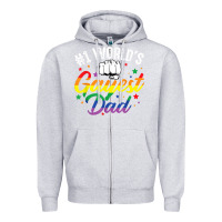 Heather Grey 1 worlds gayest dad funny fathers day lgbt pride r Zipper Hoodie - tuanDangUi
