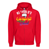 Red 1 worlds gayest dad funny fathers day lgbt pride r Zipper Hoodie - tuanDangUi