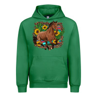 Emerald western horse cactus sunflowers serape leopard  turquoise wooden Urban Hoodie - Artiststas