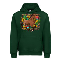 Forest Green western horse cactus sunflowers serape leopard  turquoise wooden Urban Hoodie - Artiststas