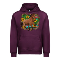 Mauve Wine western horse cactus sunflowers serape leopard  turquoise wooden Urban Hoodie - Artiststas