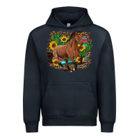 Navy western horse cactus sunflowers serape leopard  turquoise wooden Urban Hoodie - Artiststas