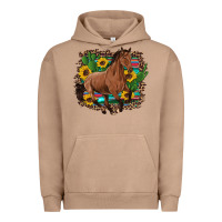 Pigment Burro western horse cactus sunflowers serape leopard  turquoise wooden Urban Hoodie - Artiststas
