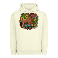Pigment Pistachio western horse cactus sunflowers serape leopard  turquoise wooden Urban Hoodie - Artiststas