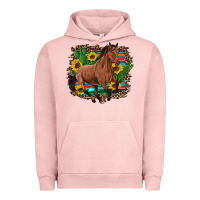 Pigment Salmon western horse cactus sunflowers serape leopard  turquoise wooden Urban Hoodie - Artiststas