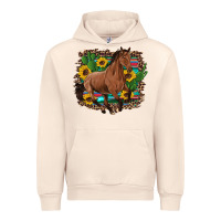 Sandshell western horse cactus sunflowers serape leopard  turquoise wooden Urban Hoodie - Artiststas