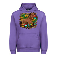 Tulip western horse cactus sunflowers serape leopard  turquoise wooden Urban Hoodie - Artiststas