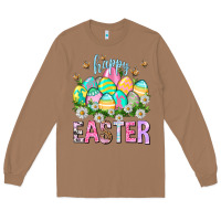Toasted Coconut Happy Easter with eggs Easter Day Long Sleeve Tee - HowdyJamesFarm