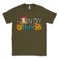 Army Green Western Howdy Heifer With Charolais Cow Classic Tee - LillyAllenDesigns