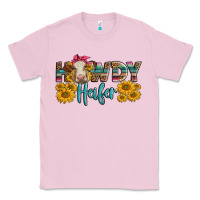 Bubblegum Pink Western Howdy Heifer With Charolais Cow Classic Tee - LillyAllenDesigns