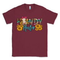 Burgundy Western Howdy Heifer With Charolais Cow Classic Tee - LillyAllenDesigns