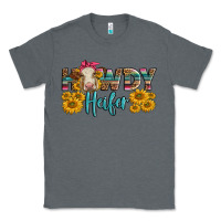 Charcoal Heather Western Howdy Heifer With Charolais Cow Classic Tee - LillyAllenDesigns