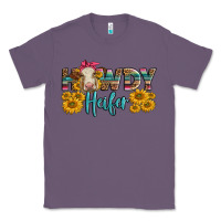 Lavender Western Howdy Heifer With Charolais Cow Classic Tee - LillyAllenDesigns