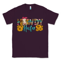 Plum Western Howdy Heifer With Charolais Cow Classic Tee - LillyAllenDesigns