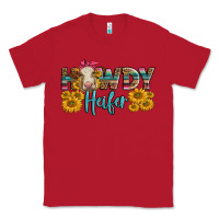 Red Western Howdy Heifer With Charolais Cow Classic Tee - LillyAllenDesigns