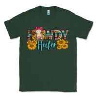 Sports Green Western Howdy Heifer With Charolais Cow Classic Tee - LillyAllenDesigns