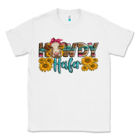 White Western Howdy Heifer With Charolais Cow Classic Tee - LillyAllenDesigns
