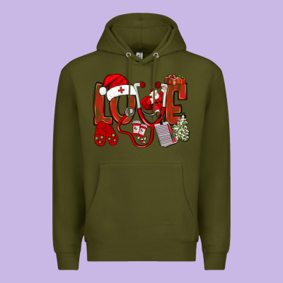 Christmas Love Nurse Bbs Premium Hoodie Designed By Bundleandbundleshop