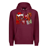 Burgundy christmas love nurse bbs Premium Hoodie - BundleAndBundleShop