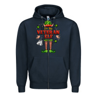 Navy im the veteran elf Zipper Hoodie - FaDigitalArtStudio